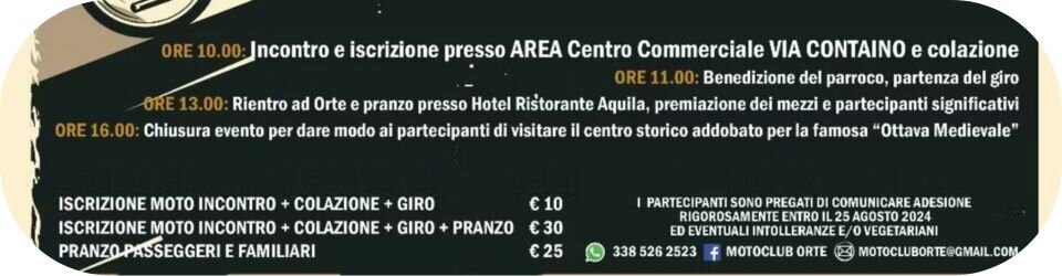 Tutto pronto per l'evento annuale più importante del Moto Club Orte Tutto pronto per l'evento annuale più importante del Moto Club Orte