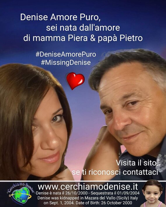 Denise Amore Puro Denise ti abbiamo fortemente voluta, sei nata dal nostro amore. Tuo Papà Pietro e Mamma Piera 💕 Denise Amore Puro Denise ti abbiamo fortemente voluta, sei nata dal nostro amore. Tuo Papà Pietro e Mamma Piera 💕