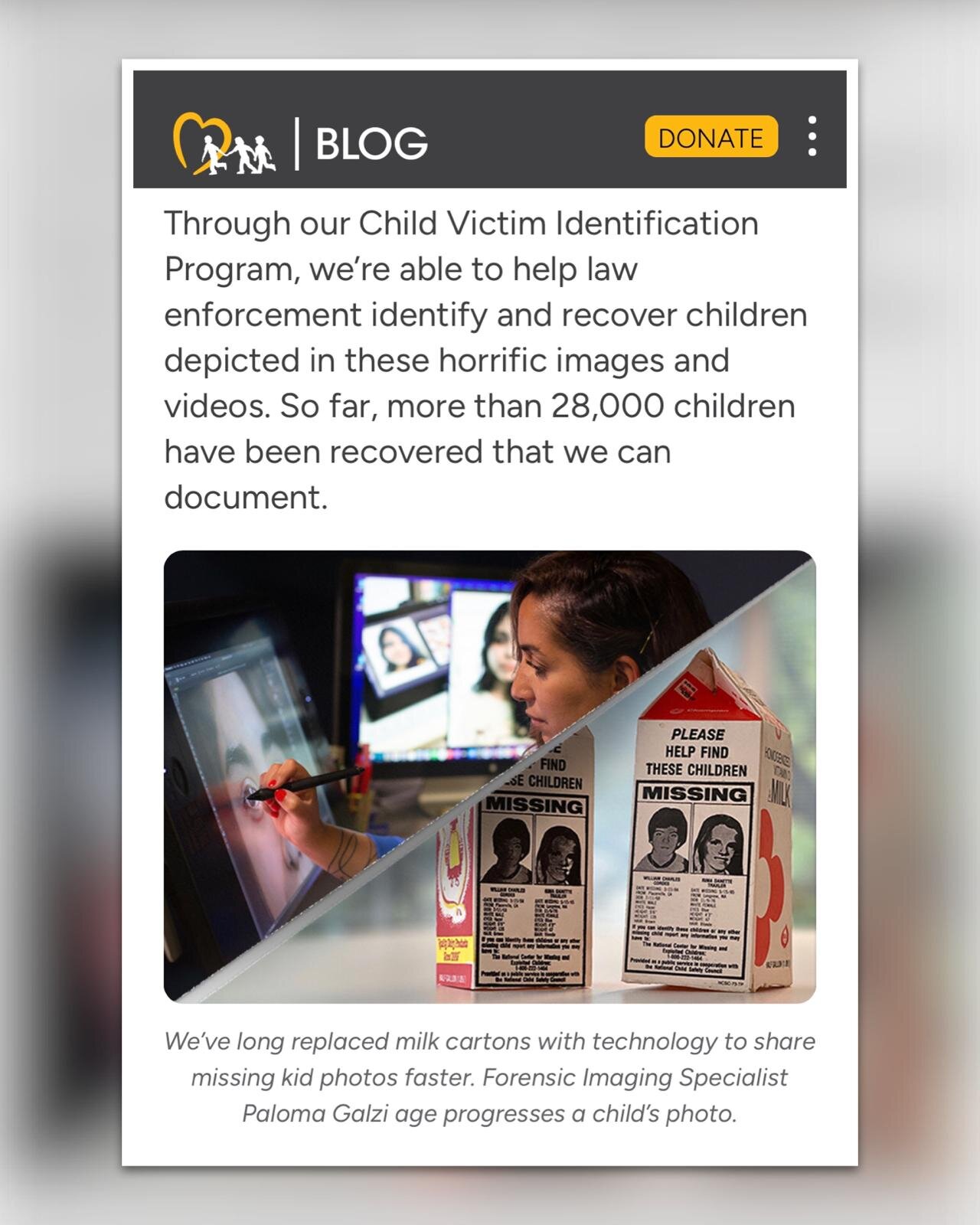 CHIARIAMO ALCUNE DISINFORMAZIONI SULL'INVECCHIAMENTO NEL TEMPO DEI MINORI SCOMPARSI.