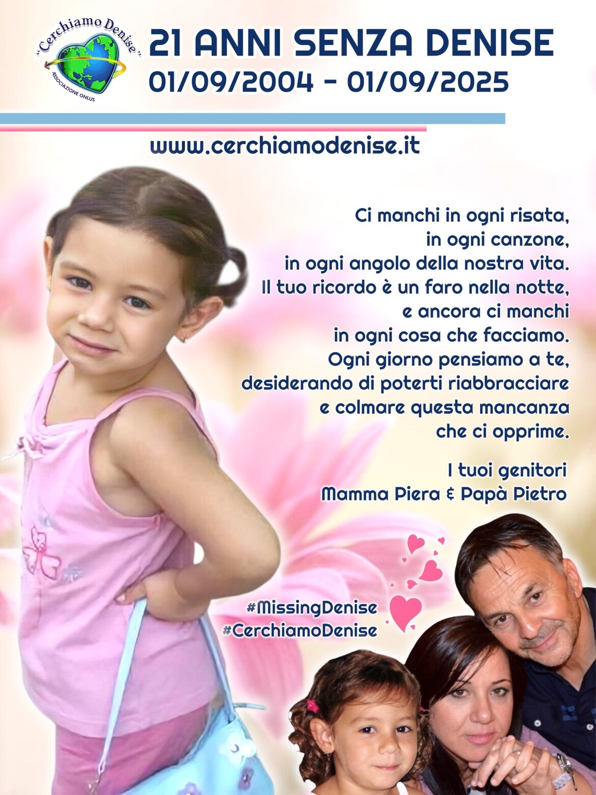 Missing Denise nata il 26 ottobre 2000 - scomparsa 1 settembre 2004 a Mazara del Vallo TP. Sicilia