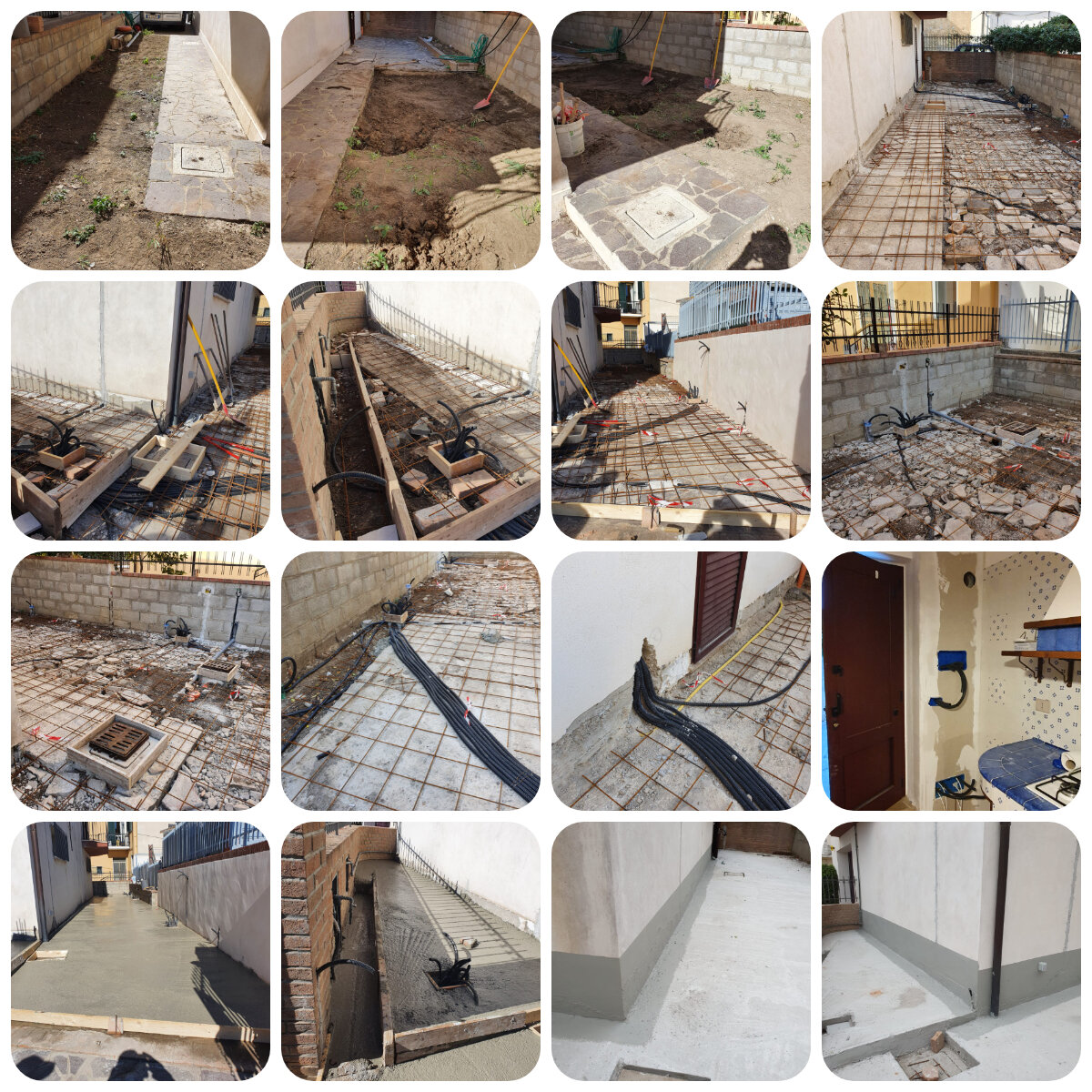 Ristrutturazione area giardino con nuovo impianto idrico ed elettrico.