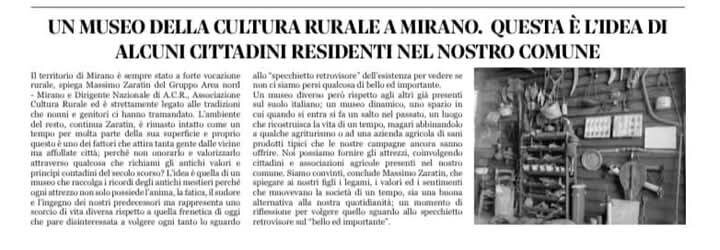 Il museo della "Cultura rurale" Il museo della "Cultura rurale"
