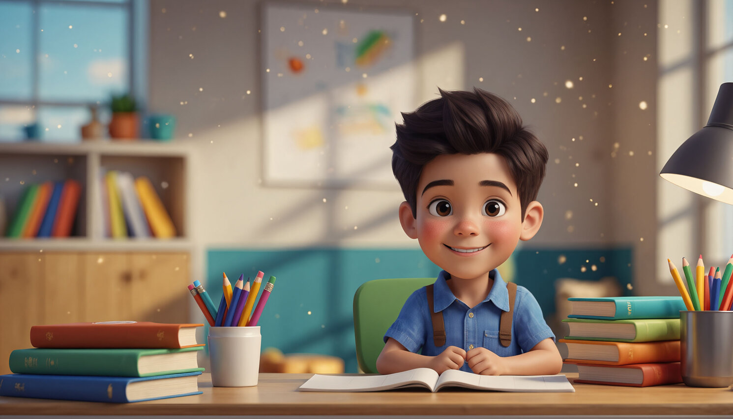 firefly_child sitting at a desk in a bright, warm, creative environment.jpeg