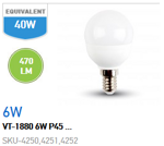 LAMPADINA BULBO 4W E14 LUCE NATURALE