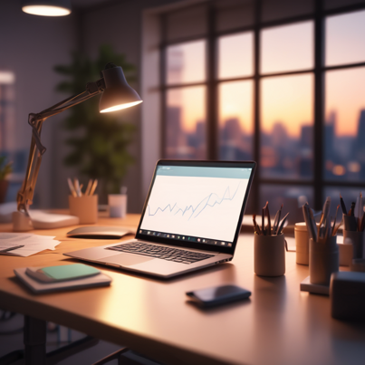 Studio di Consulenza con scrivania, computer e altri accessori