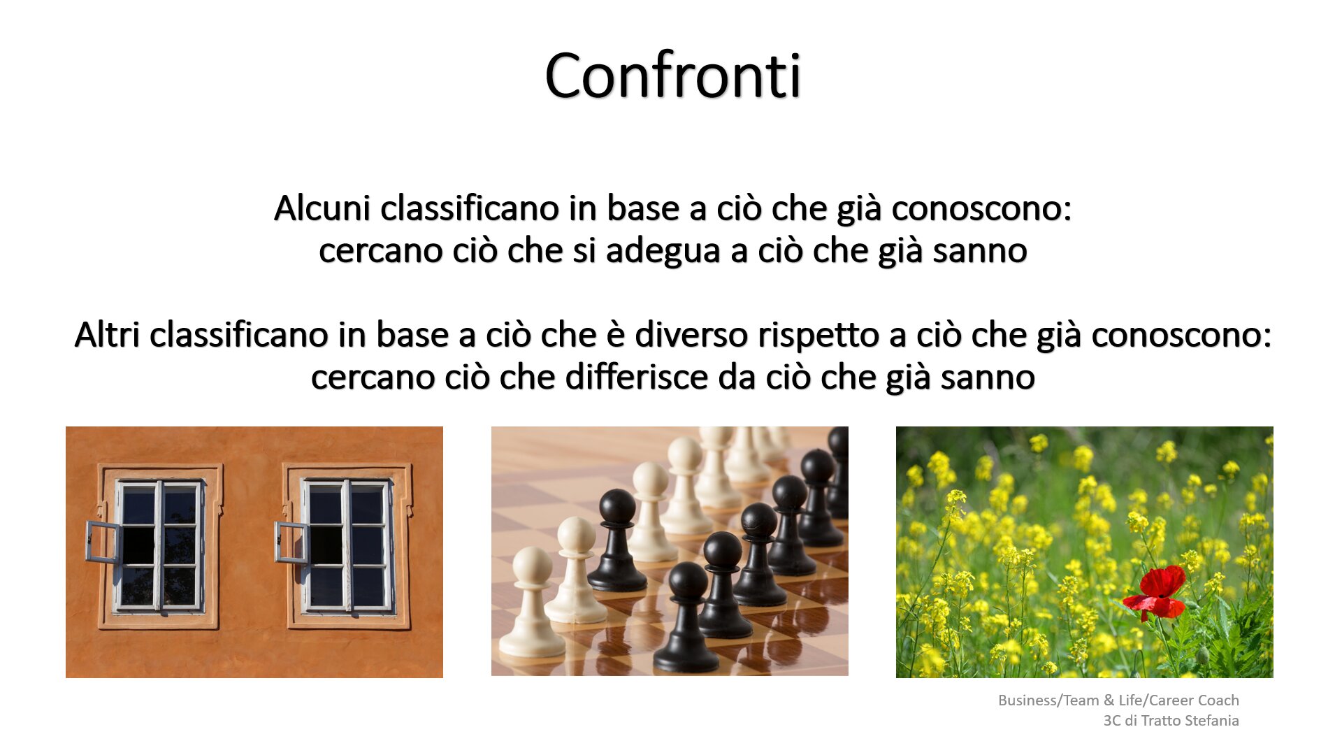 METAPROGRAMMA RIGUARDANTE I CONFRONTI METAPROGRAMMA RIGUARDANTE I CONFRONTI