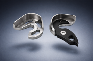 forcellino posteriore inox e inserto nero