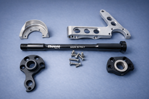 forcellino posteriore cnc in acciaio con perno thecnoitaly