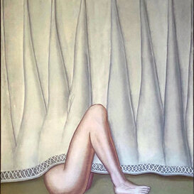 Derrière le rideau 2016 Acrilico su tela cm 115x90