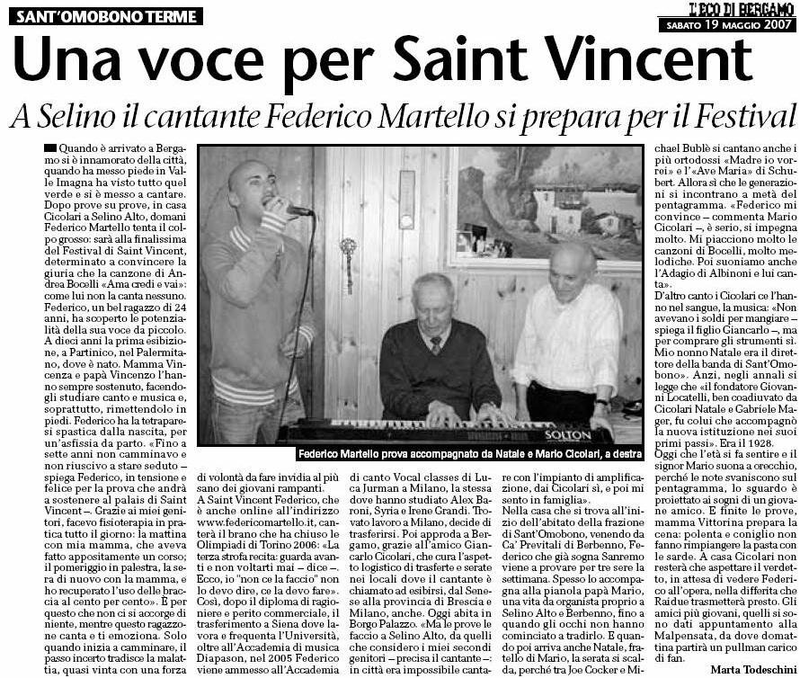 Una voce per Saint Vincent