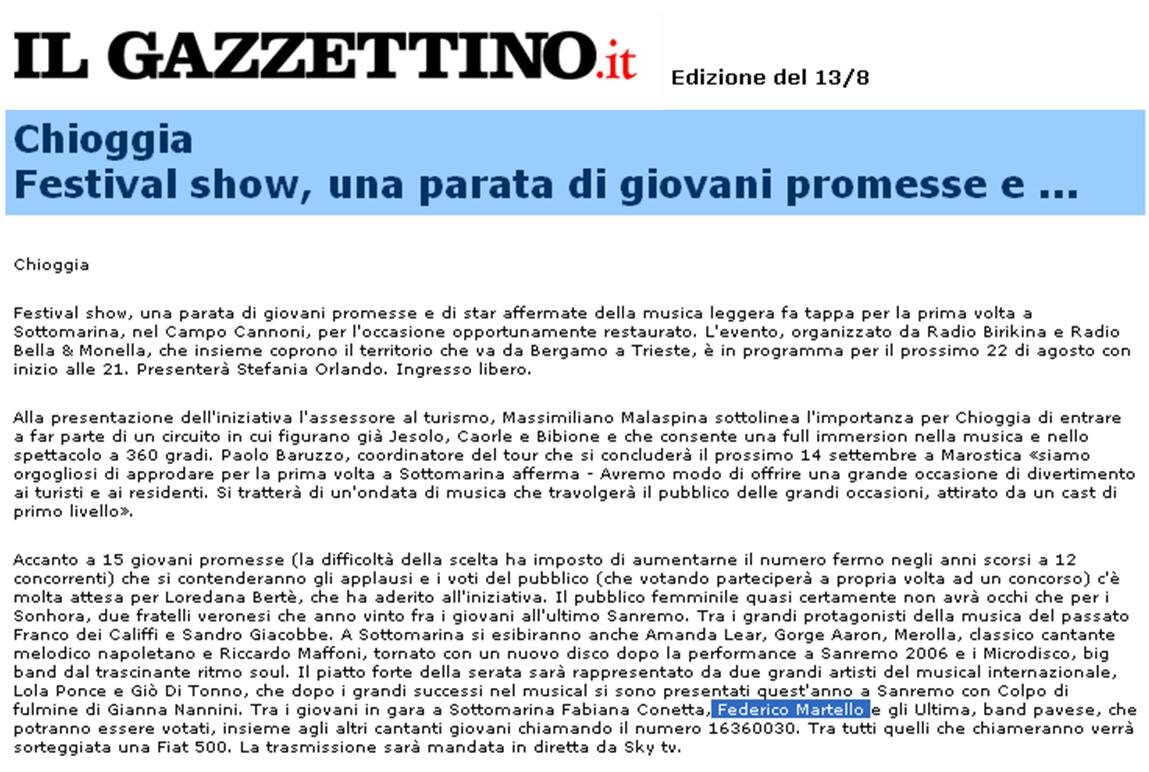 Chioggia: Festival Show, una parata di giovani e&hellip;