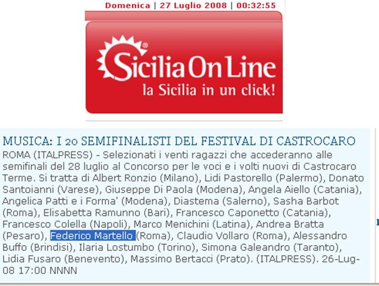 Musica: i 20 semifinalisti del Festival di Castrocaro