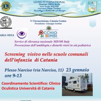 Prevenzione dell’ambliopia e disturbi visivi in età pediatrica- Screening  visivo nelle scuole comunali dell'Infanzia di Catania, ore 09,00 Plesso Narciso, Via Narciso 11 - Catania 