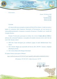 WEBINAR SULLA COSTITUZIONE DELLA FONDAZIONE DISTRETTUALE DI PARTECIPAZIONE, ore 21,00