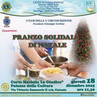 Pranzo solidale di Natale 2025 - ore 11,30  Palazzo della Cultura Catania