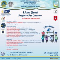 LIONS QUEST - Evento conclusivo : Consegna Attestati, ore 16,30 Aula Magna Istituto Comprensivo
