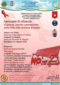 SPEZZARE IL SILENZIO - Giustizia, ascolto e prevenzione nella lotta alla violenza di genere, ore 11,00 Istituto Polivalente Valdisavoia, Via Valdisavoia 7 - Catania