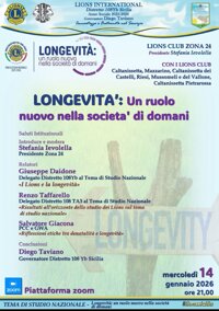 Longevità: un ruolo nuovo nella società di domani”, ore 21,00 sulla piattaforma zoom