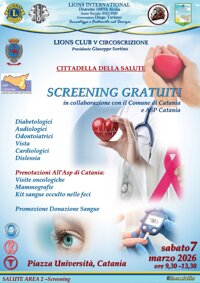 SCREEN GRATUITI V CIRCOSCRIZIONE, ore 09,30 Piazza Università - Catania