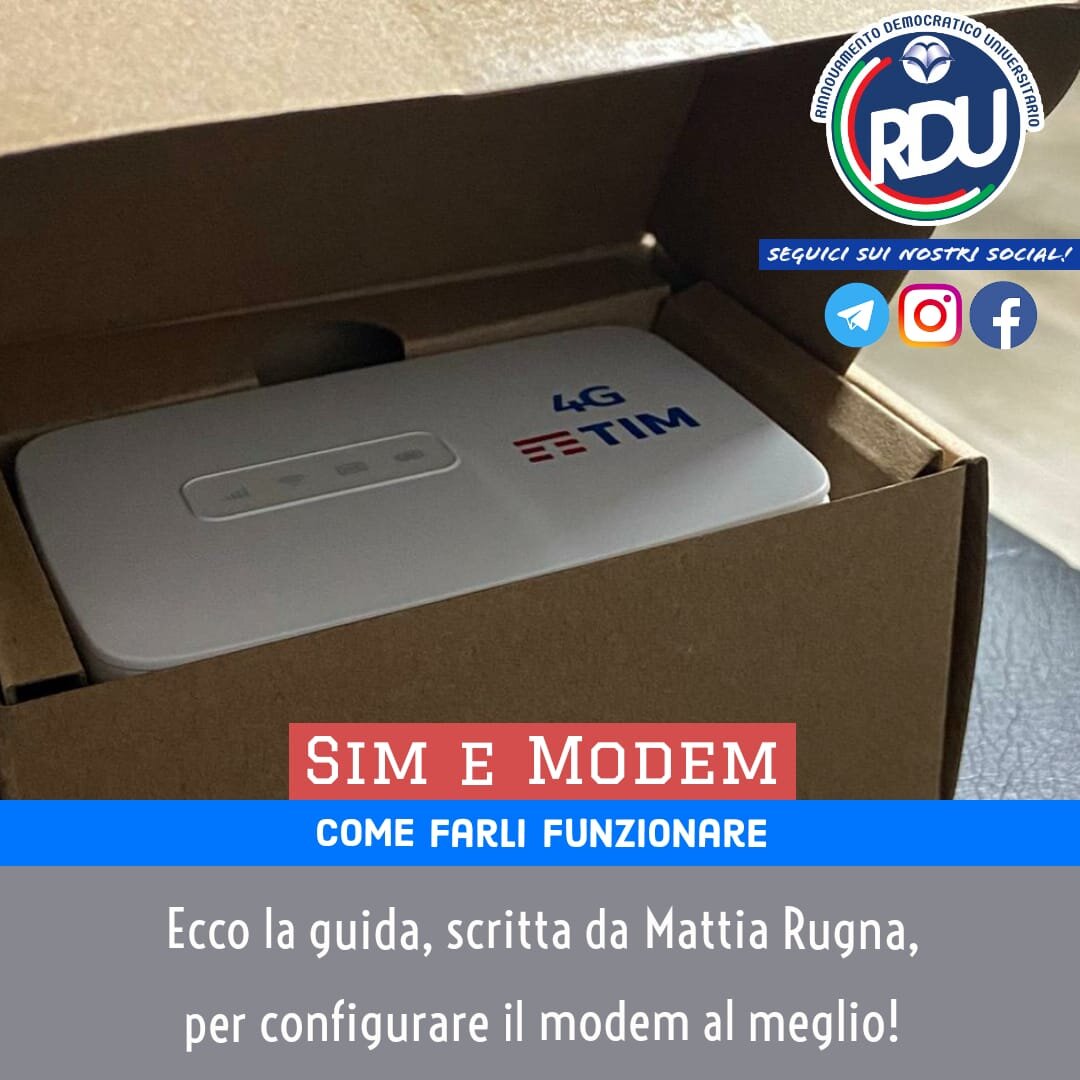 Rendere attiva la linea internet sul vostro modem portatile Rendere attiva la linea internet sul vostro modem portatile