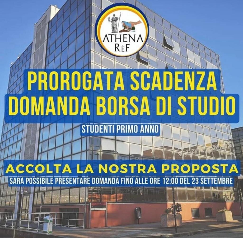 PROROGATA SCADENZA DOMANDA BORSA DI STUDIO - PRIMO ANNO