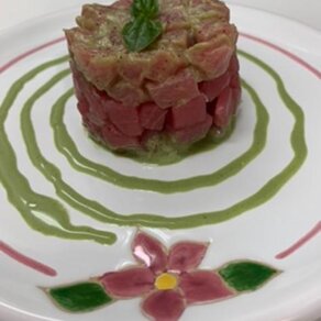 Tuna Tartare with Basil Sauce