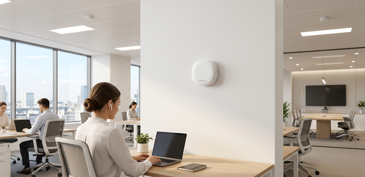 sensore-wireless-su-parete-o-soffitto.png Monitoraggio energia edificio industriale senza opere murarie