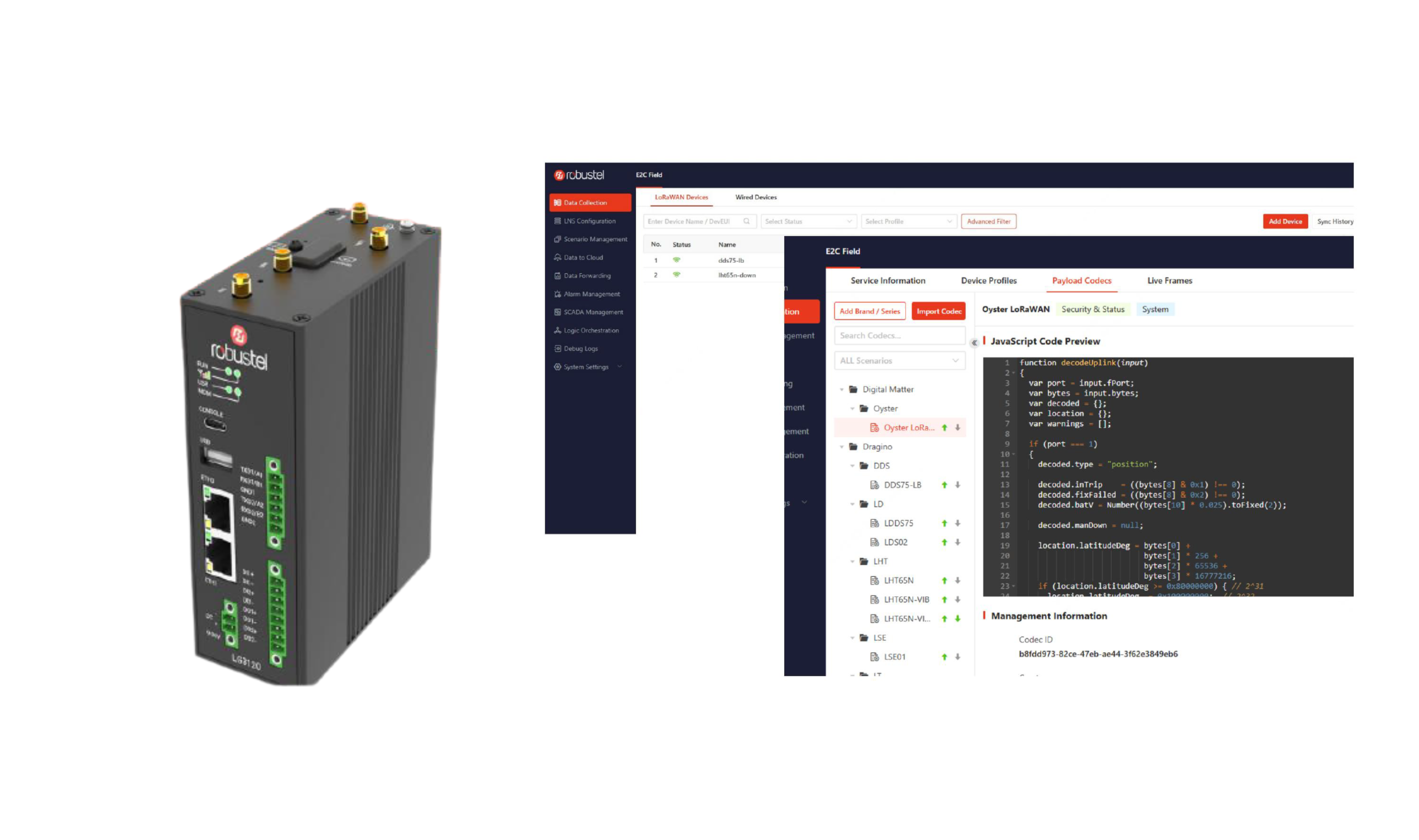 robustel-lg3120e-+-e2c-field.png Soluzione ideale per l'edge computing industriale e il monitoraggio di siti remoti.