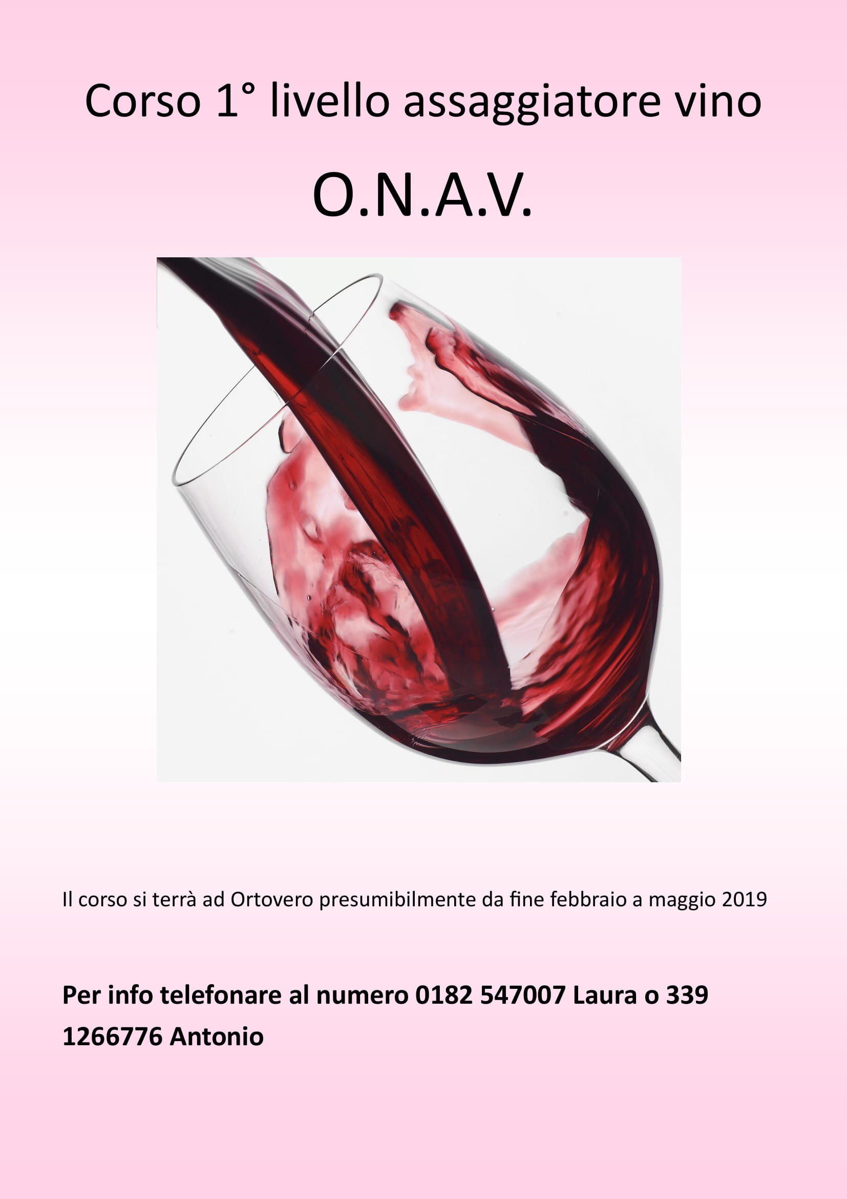 CORSO DI PRIMO LIVELLO PER ASPIRANTI ASSAGGIATORI DI VINO