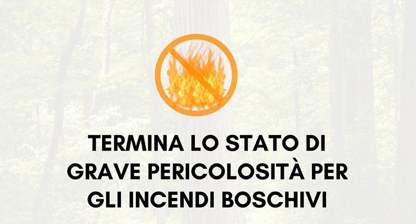 Stop allo stato di grave pericolosit&agrave; per gli incendi boschivi