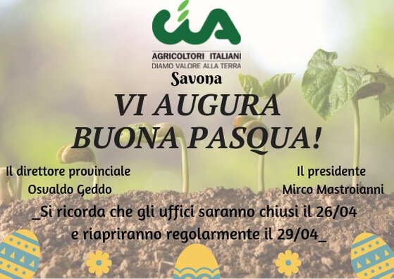 LA CIA DI SAVONA VI AUGURA BUONA PASQUA