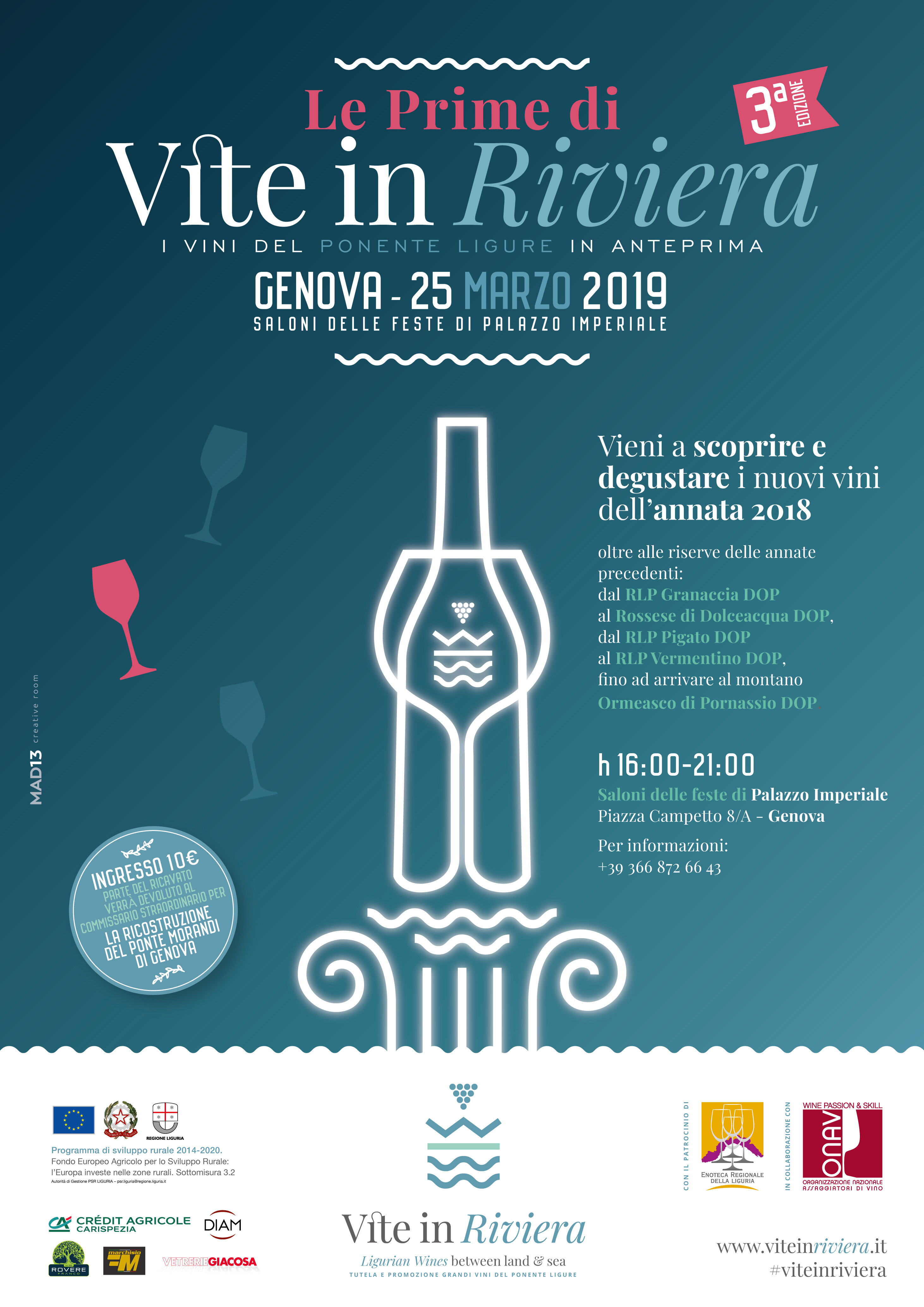 LA RETE DI IMPRESE VINICOLE VITE IN RIVIERA PRESENTA IN ANTEPRIMA A GENOVA LA VENDEMMIA 2018