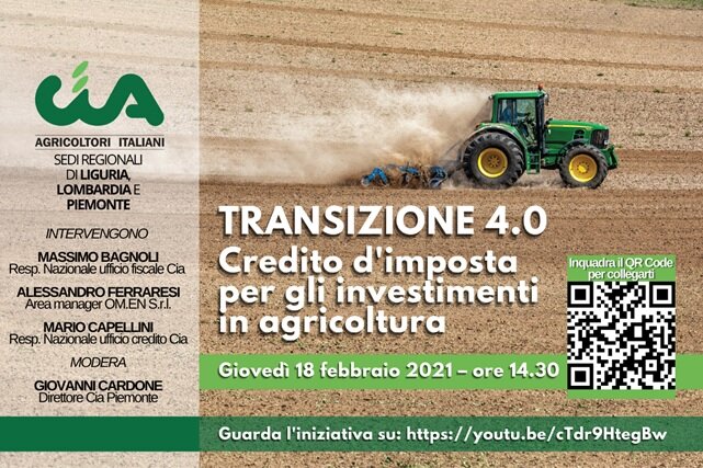 Agricoltura 4.0, Cia Savona: &ldquo;Credito di imposta per investimenti in nuove tecnologie&rdquo;