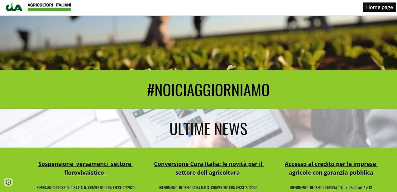 Coronavirus: Cia lancia portale informativo "NoiCIAggiorniamo"