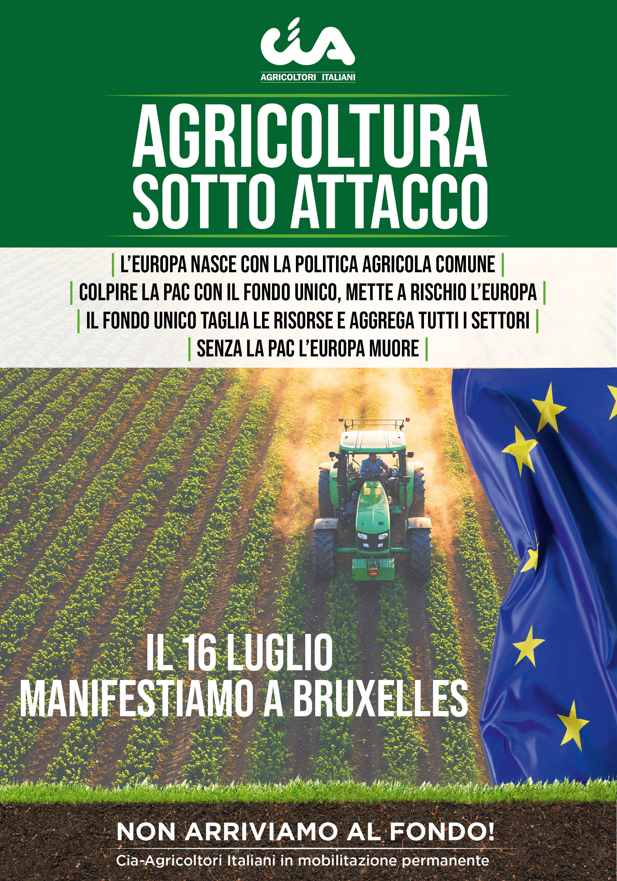 Cia a Bruxelles per la marcia di tutta l&rsquo;agricoltura Ue a difesa della Pac