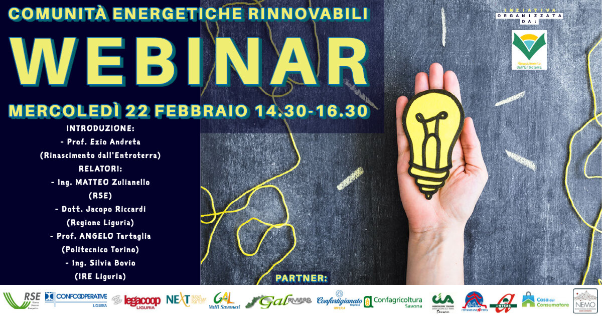 Webinar sulle Comunit&agrave; Energetiche: fonti rinnovabili al servizio delle comunit&agrave; locali