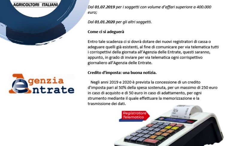 Scatta l'obbligo del Registratore Telematico