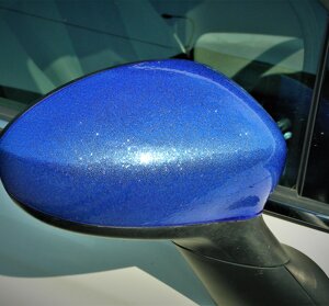 Calotta specchio glitterata blu