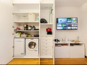 kitchen, appliances and smart TV