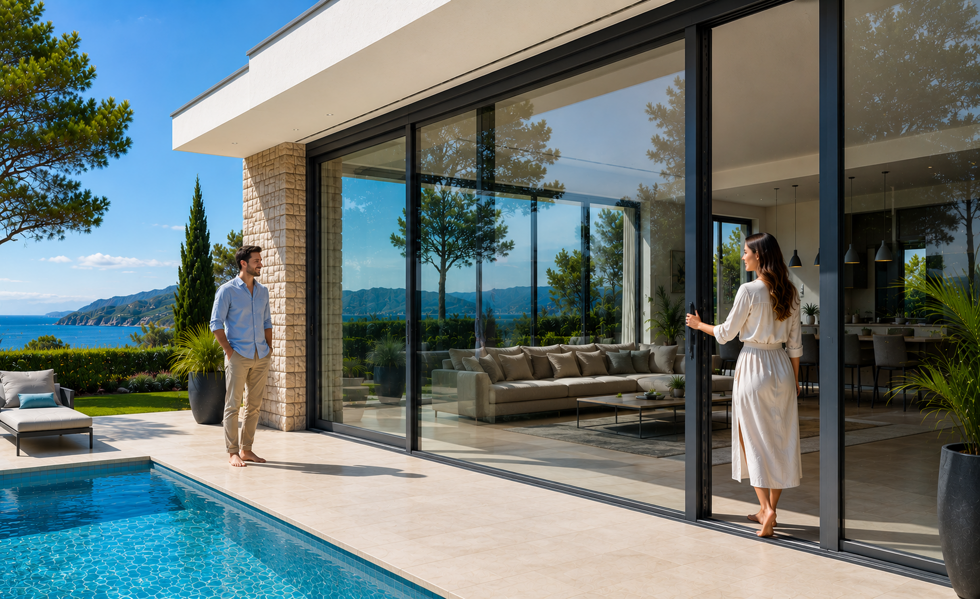 villa con infissi a Lauria.