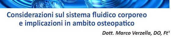 Articolo sistema fluidico corporeo osteopatia Verzella