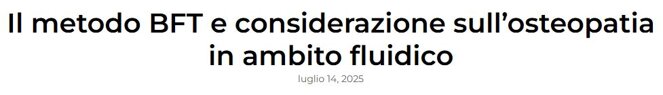 Articolo Metodo BFT tensioni fluidiche Marco Verzella