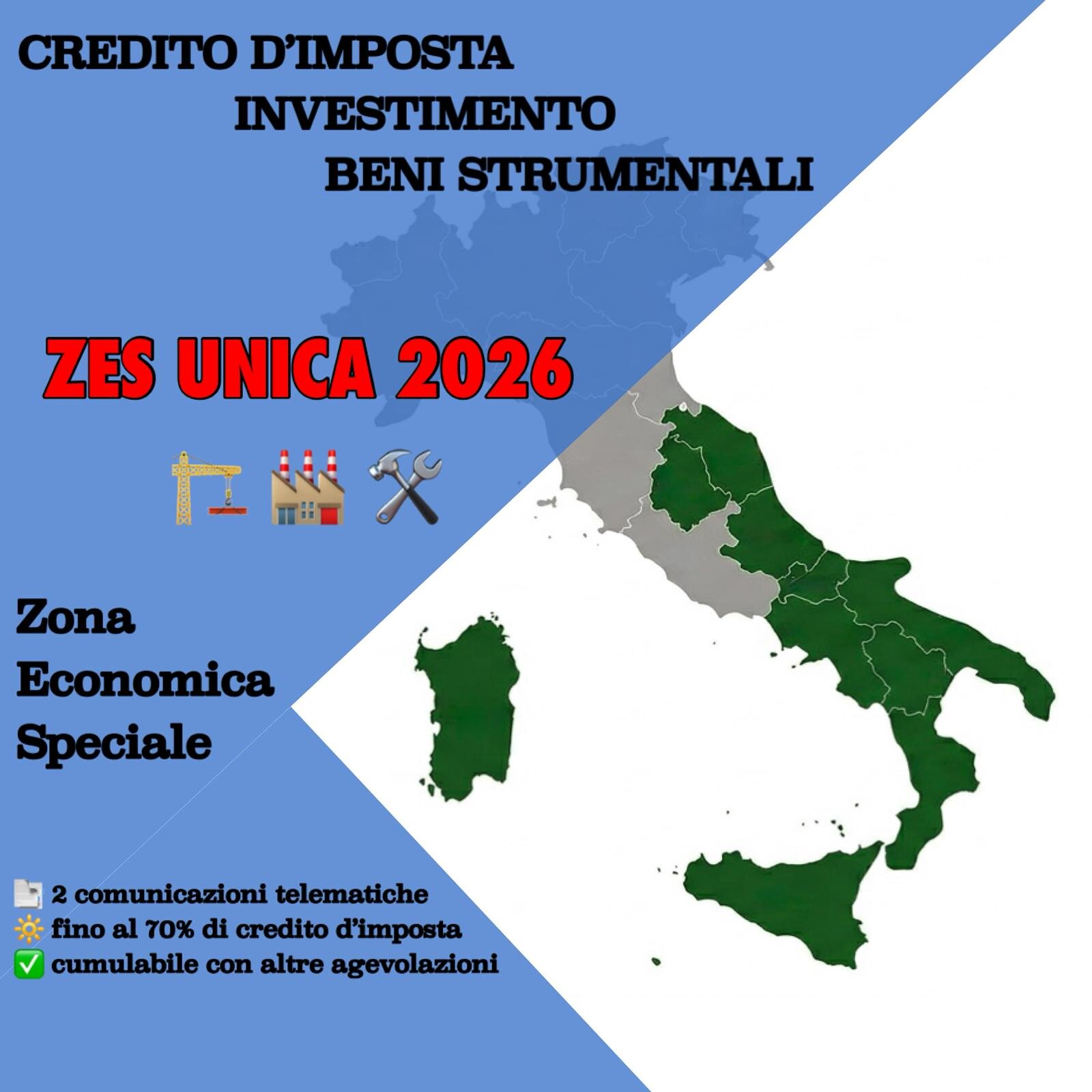 Credito d'imposta per nuovi beni strumentali nella Z.E.S. UNICA 2026