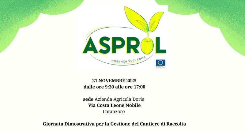 ASPROL organizza a Catanzaro una Giornata Dimostrativa sull'Olivicoltura Innovativa e Promuove la Qualità della Filiera Calabrese