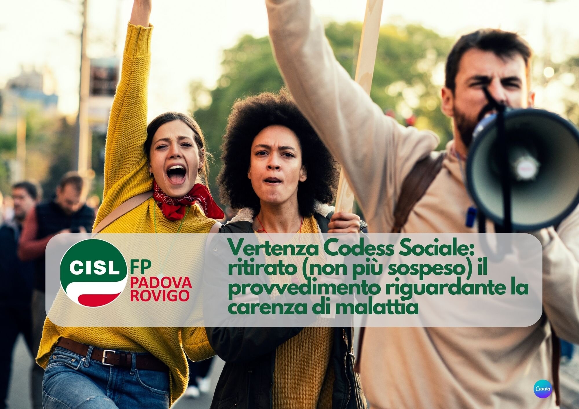 CISL FP Padova Rovigo. Vertenza Codess Sociale: ritirato il provvedimento riguardante la carenza di malattia CISL FP Padova Rovigo. Vertenza Codess Sociale: ritirato il provvedimento riguardante la carenza di malattia