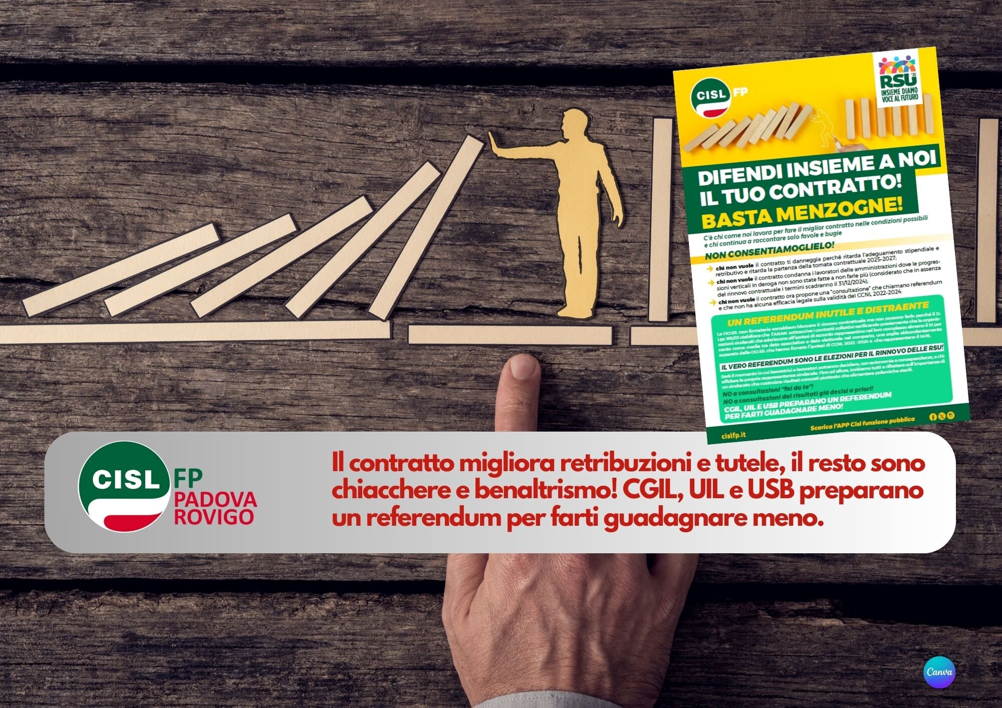 CISL FP Padova Rovigo. Funzioni centrali: basta menzogne! Difendi insieme a noi il tuo contratto.