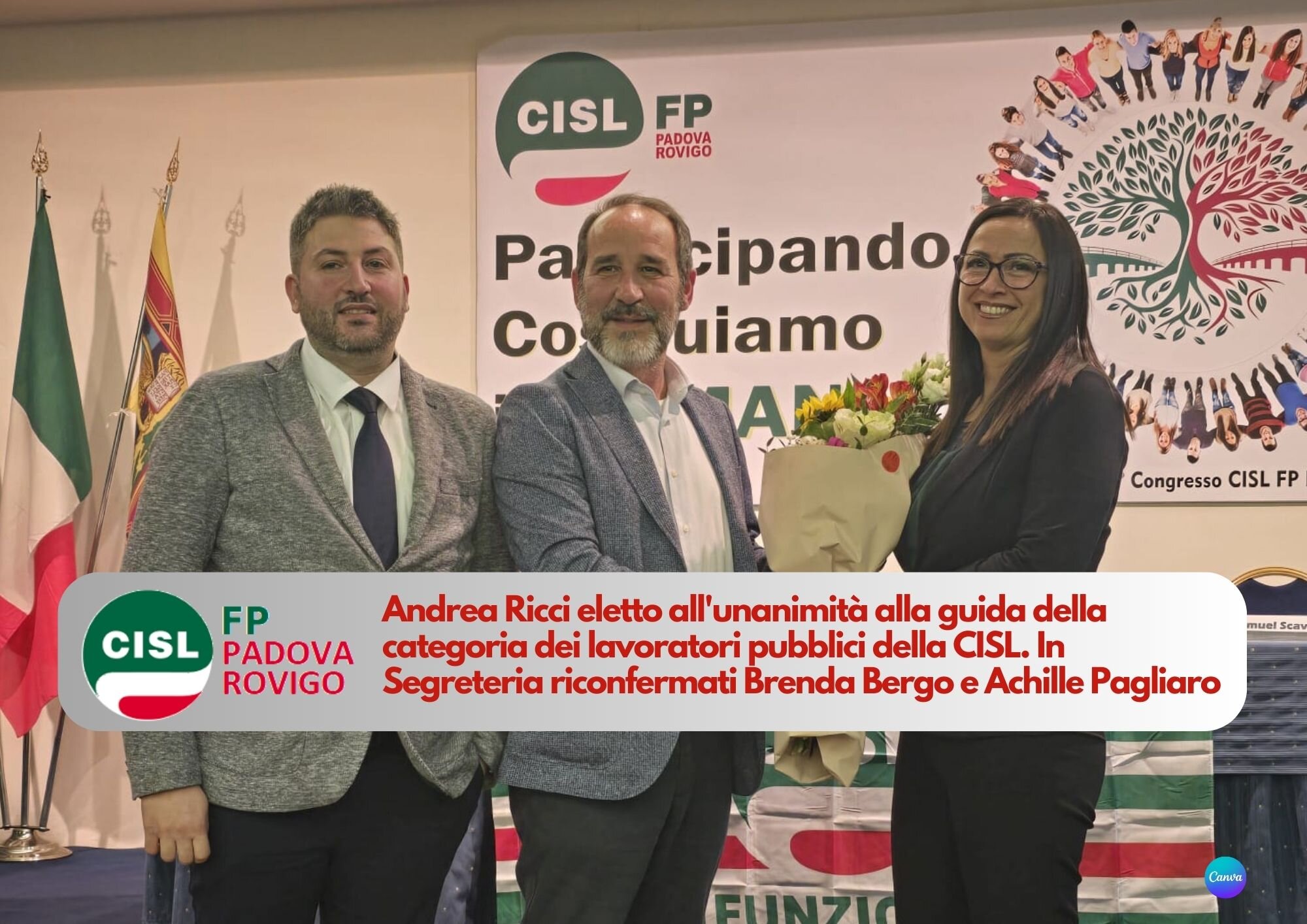 CISL FP Padova Rovigo. Consiglio Generale: Andrea Ricci riconfermato alla guida della federazione