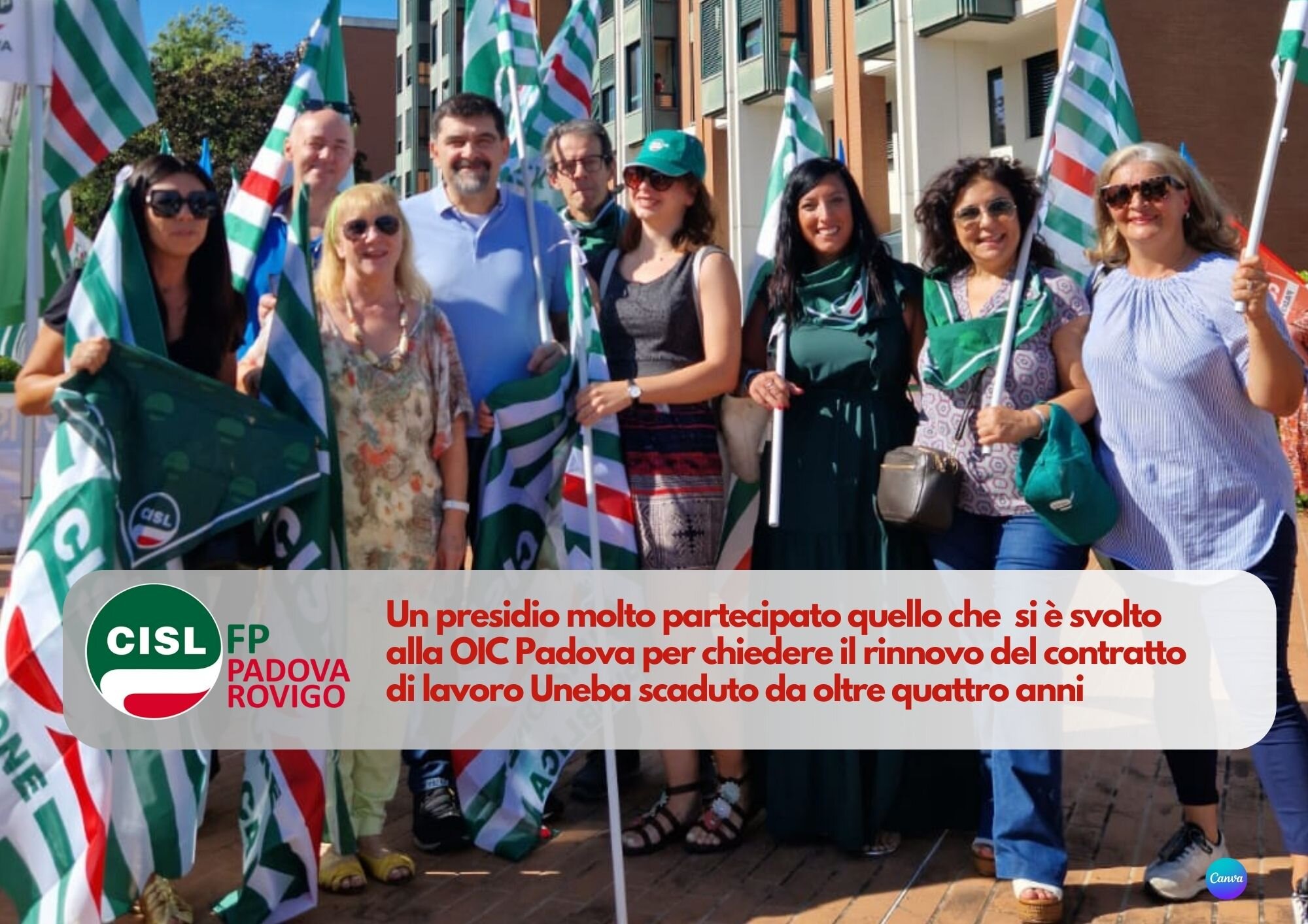 CISL FP Padova Rovigo. Presidio unitario OIC Padova per chiedere il rinnovo del contratto Uneba CISL FP Padova Rovigo. Presidio unitario OIC Padova per chiedere il rinnovo del contratto Uneba