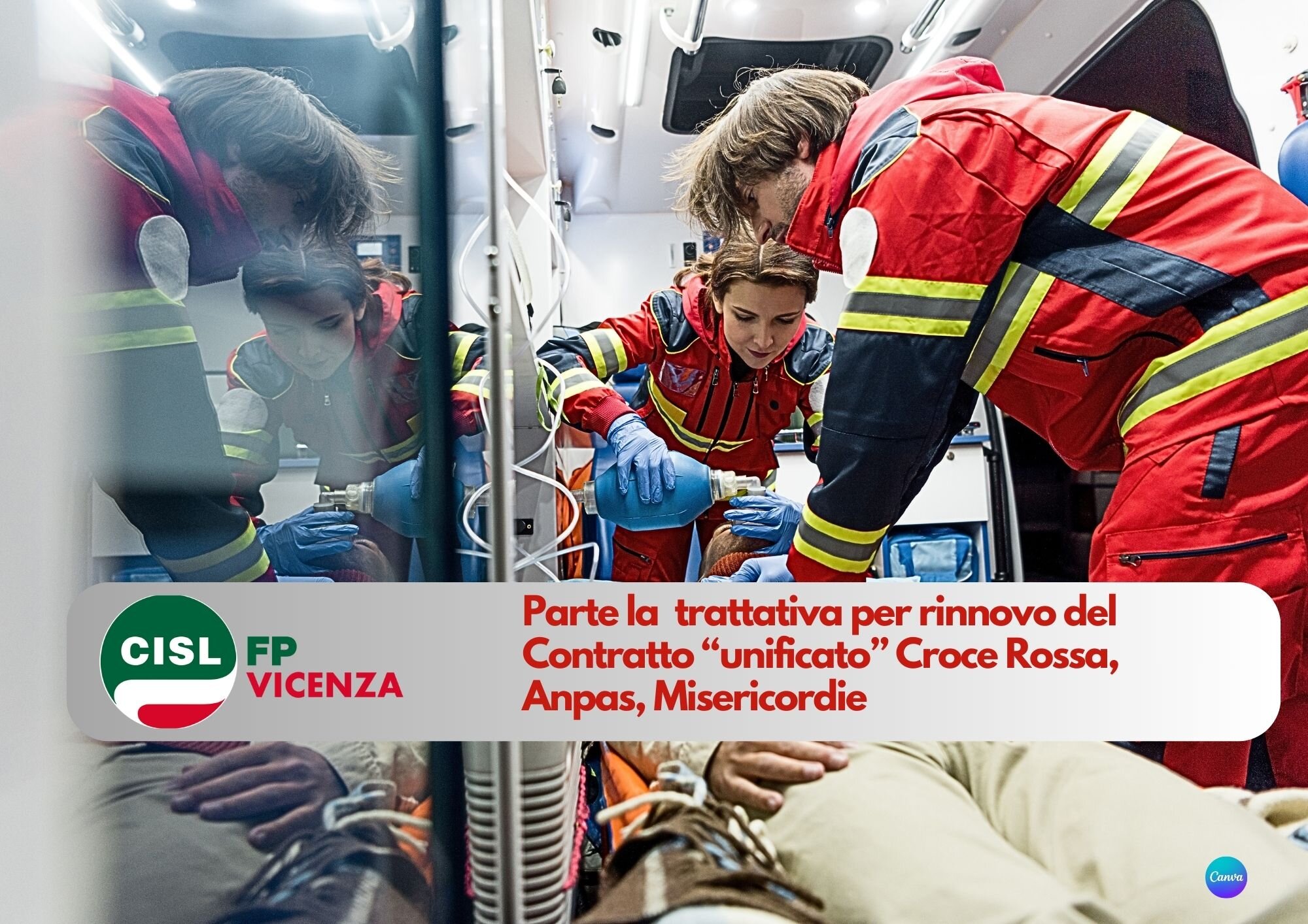CISL FP Vicenza. La trattativa ha inizio: verso il contratto unificato Croce Rossa, Anpas, Misericordie