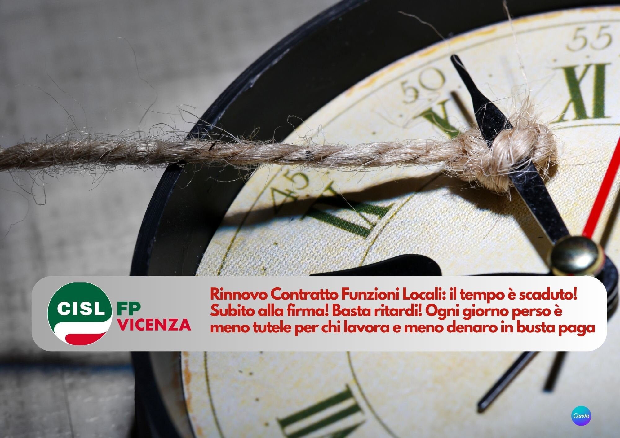 CISL FP Vicenza. Rinnovo Contratto Funzioni Locali: il tempo &egrave; scaduto! Subito alla firma!